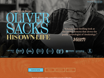 Film Website: Oliver Sacks His Own Life