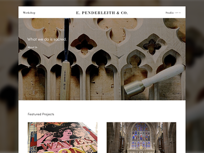 E. Penderleith & Co. / Custom Woodworking Website squarespace ui design