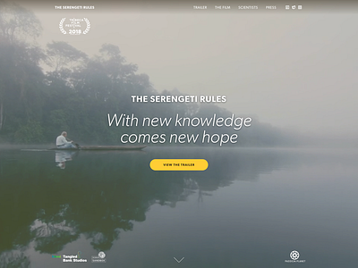 The Serengeti Rules: Documentary Film Website squarespace ui design
