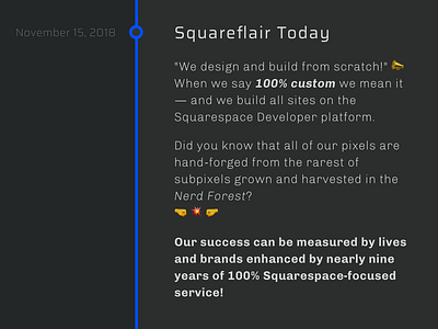 Squareflair Timeline