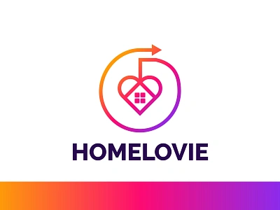 HomeLovie adobe illustrator brand design brand identity branding creative logo dribbble shot flat logo gradient logo home logo house logo iconic logo illustration logo logo art logo design logo idea logo inspiration love home real estate vector