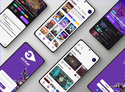 Go Play - Game Streaming App app design minimal mobile ui ui