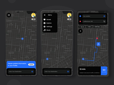 inDrive - Map app app design minimal mobile ui ui