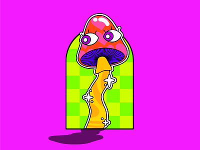 Mushroom Babe 2d adobeillustator art colour colourful creative creative design design illustration illustrationdesign