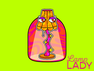 Lamp Lady Illustration 2d adobeillustator art colour colourful colourfuldesign creative creative design design illustration illustration art illustrationdesign maximalism typography
