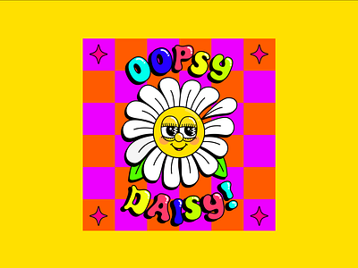 OOPSY DAISY! adobeillustator boldcolours checkerboard checkeredpattern colourclash colourfuldesign creative daisydesign daisyillustration fanart funwithtype graphicdesign illustration illustrator maximalism maximalistdesign oopsydaisy typography typographydesign womenindesign