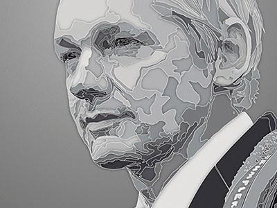 Assange Portrait assange balck illustration julian portrait white wikileaks