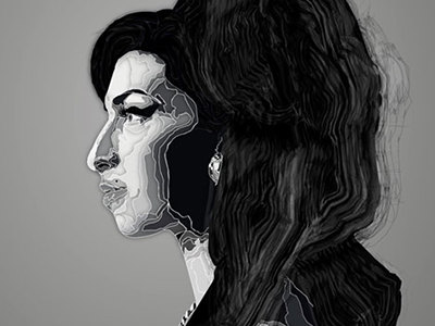 Amy Winehouse Portrait Illustration amy winehouse black illustration portrait white
