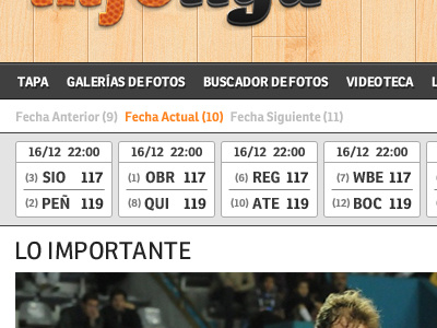 infoliga: scores basketball home home page menu navigation numbers results ronnia scores sports