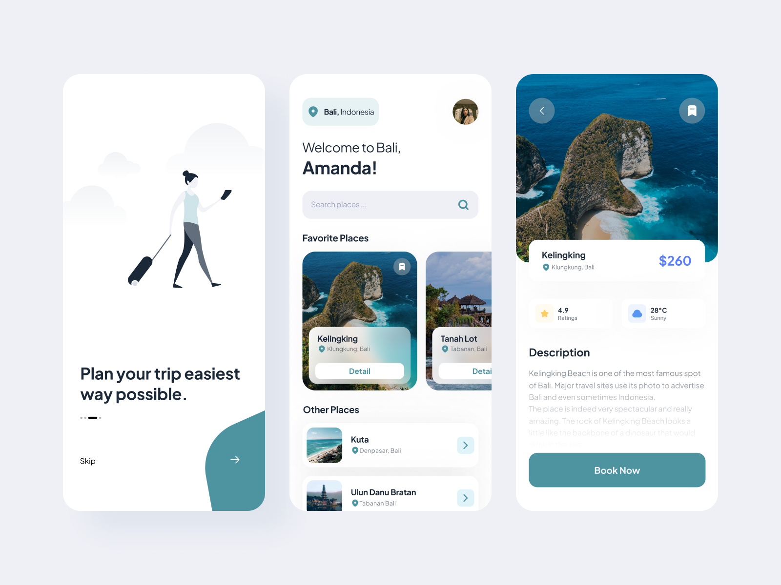 Travel App UI by Farhan Novan on Dribbble