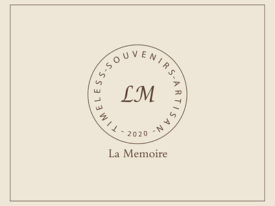 La Memoire white blue icon logo french