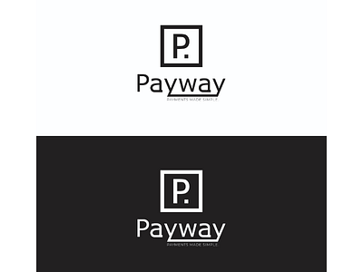 Payway logo design black white logo box dot
