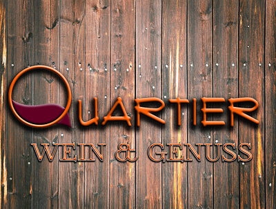 Quartier Wein & Genuss logo and signage design