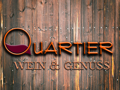 Quartier Wein & Genuss logo and signage design