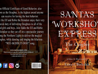 Santa's Workshop Express book cover graphic design