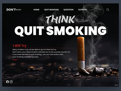 Quit Smoking -landing page- design ui ux web web design website