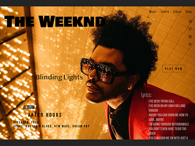 Blinding Lights by The Weeknd design superbowl the weeknd web webdesign website website design