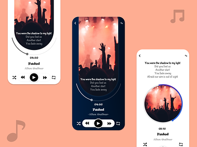 Music App UI app appdesign branding design graphic design illustration logo mob mockup music musicapp ui uidesign ux