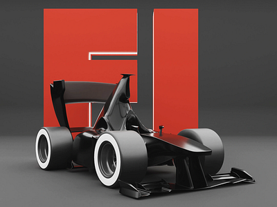 Cartoon F1 car 3d 3d art blender blender3d branding design illustration logo minimal ui