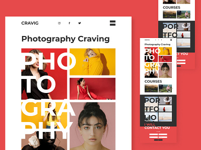 Craving Photo-portfolio animation branding logo photo portfolio typography ui web