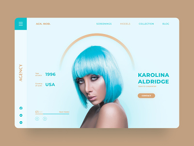 Modelling agency agency beautiful beauty collection design home page minimal model product products top ui ux web website