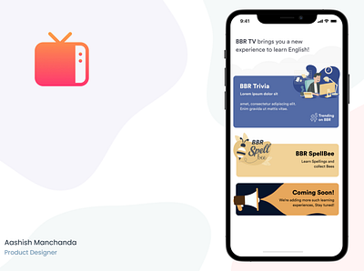 BBR TV - Mobile App Design education app game design illustration lottie animation mobile design ui ux
