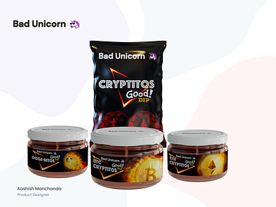 Cryptitos with DIP - The Doritos Parody bitcoin cryptocurrency dogecoin etherium packaging design