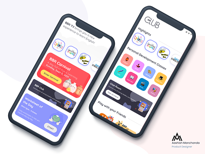 Mobile User Interface for Kids App design illustration mobile design ui ux
