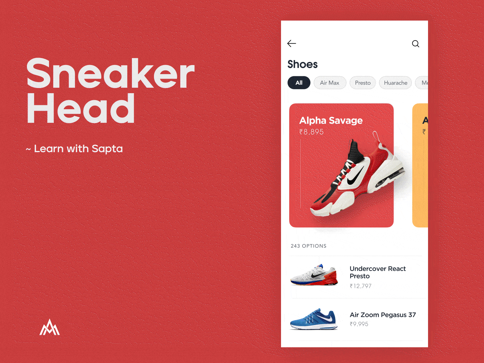 SneakerHead - Mobile App Motion Design animation mobiledesign motion graphics sneakers ui