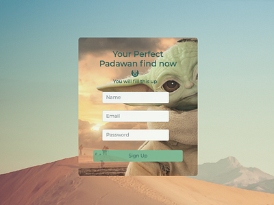 UI Day 1: Sign up baby yoda daily ui daily ui 001 dailyui grogu star wars themandalorian