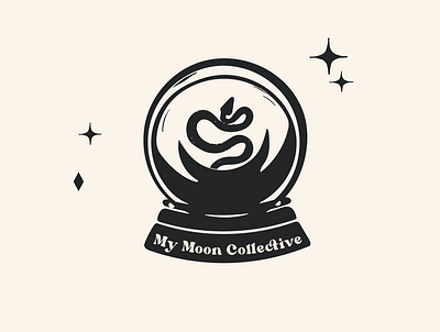 Branding For MyMoonCollectiveShop 70s 70sdesign crystals drawing graphicdesign groovy gypsy hand drawn hippie illustration logo branding magic mystic mystical mysticism shop branding snake store branding whimsy witchy