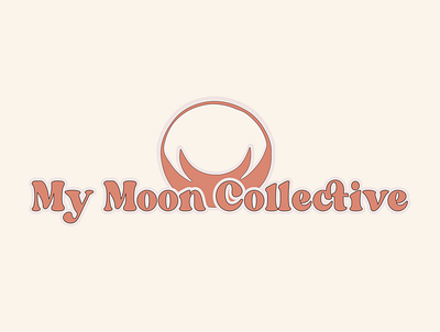 Pink Typography Logo For My Moon Collective Shop adobe illustrator drawing graphic design groovy hand drawn hippie icon illustration logo moon logo moonlight moons mystic rebranding typography typography branding typography logo typography logotype vector