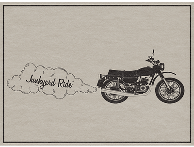 Junkyard Ride artwork branding garage illustration logo motorcycle neutral old school smoke traditional