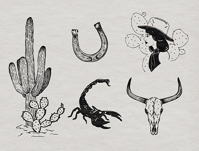 Flash Designs arizona branding cactus cowgirl desert design flash floral grand canyon illustration logo scorpion skull tattoo western