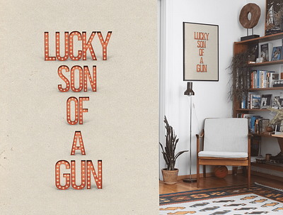 Lucky Son of a Gun art design font illustration lucky marquee texture type typeface typography