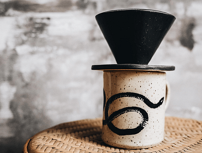 Screen Printed Snake Design on Ceramic Mug ceramic design illustration mug screen print snake