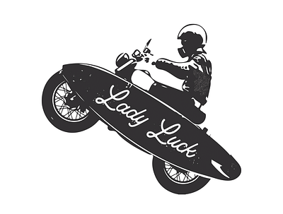 Lady Moto bike branding cafe davidson design harley illustration logo moto motor motorcycle racer vector