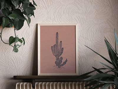 Pink Cacti branding cactus desert design floral graphic design groovy illustration logo mystic nature pink plant print retro texture vibrant