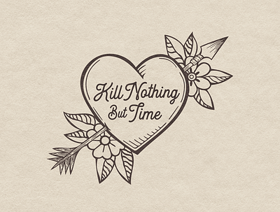 Kill Nothing But Time Apparel Design apparel arrow branding design floral flower graphic design heart illustration tattoo ui vector