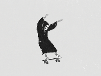 Grim Ripper flash grim reaper illustration skateboard skeleton skeleton skateboarding tattoo traditional