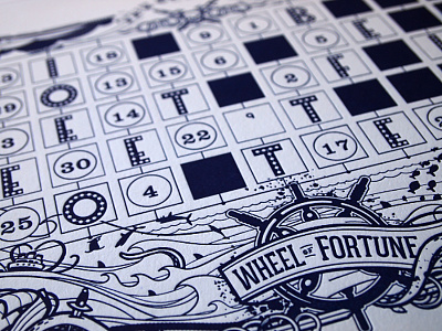 Art Director's Club Wheel of Fortune adc captain illustraton ink letterpress line art nautical print tattoo typography