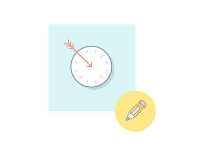 Create O'clock branding clever colour iconography icons illustration in progress line art pastels playful process sophisticated