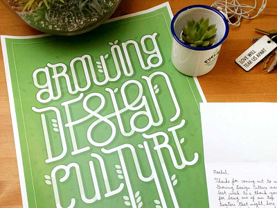 Growing Design Culture culture custom event illustration leaves organic plants poster typography