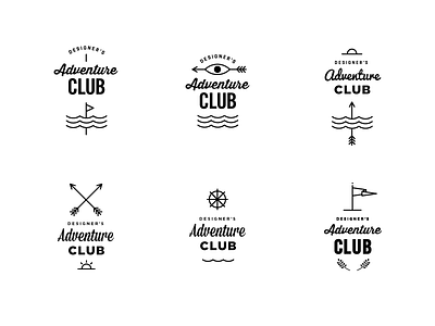 Designer Adventure Club branding camping club crest hipster icon line art logo outdoor travel