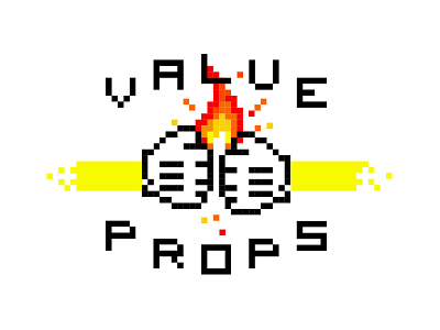 Value Props cursor fire fist flame icon illustration pixels pounds props rainbow value