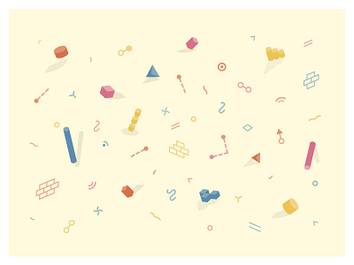 Software Confetti 3d architecture cartoon cream database float fun icons pattern rainbow shapes wireframes
