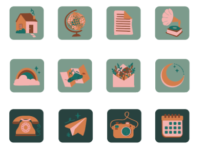 Home Screen Icons app graphic design icon icons illustration ios ux design vintage