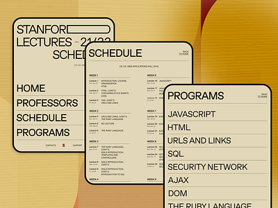 Stanford Lectures Schedule UI