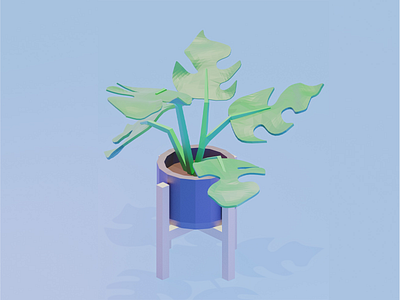 Monstera Lowpoly 3d 3dart illustration monstera plant render