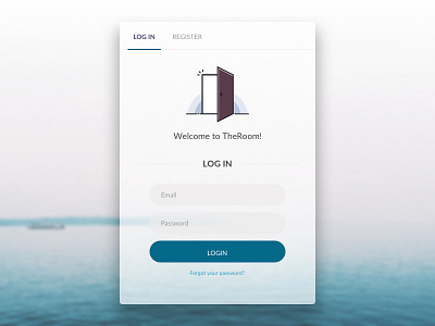 Login page door illustration login portal ui ux